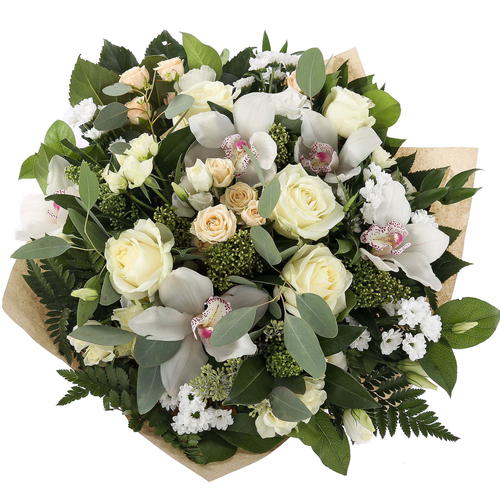 Bouquet Альбус: Орхидеи и лизиантус