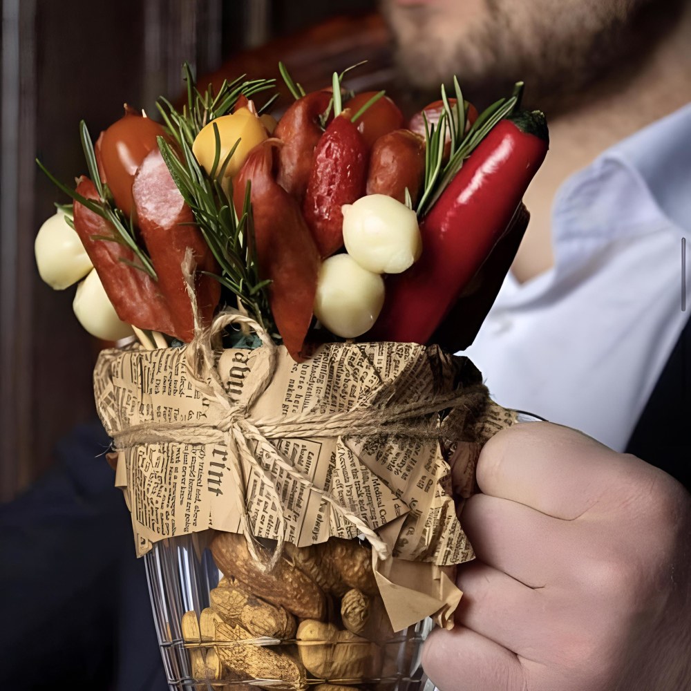 

Пивная кружка с закусками